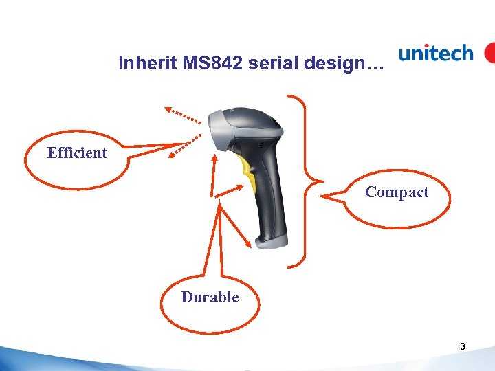 Inherit MS 842 serial design… Efficient Compact Durable 3 