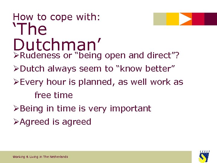 How to cope with: ‘The Dutchman’ open and direct”? ØRudeness or “being ØDutch always