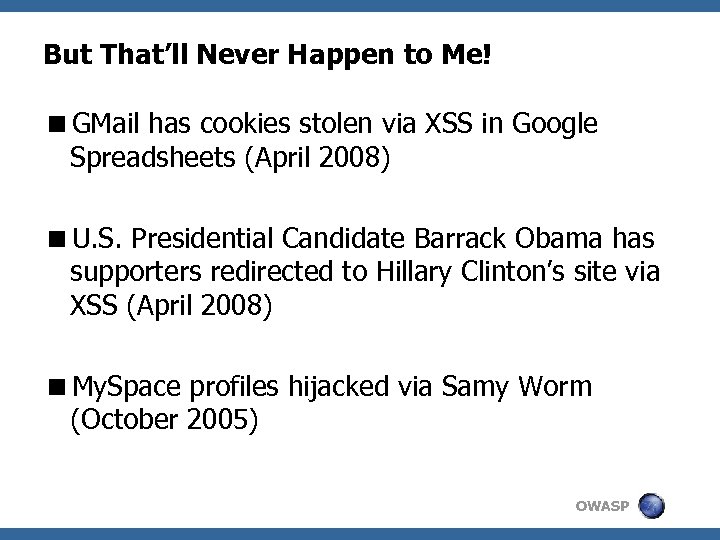 But That’ll Never Happen to Me! <GMail has cookies stolen via XSS in Google