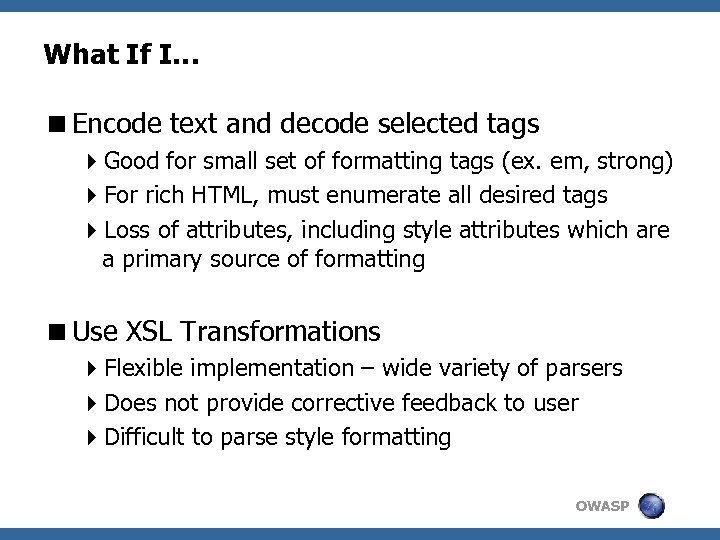 What If I… <Encode text and decode selected tags 4 Good for small set