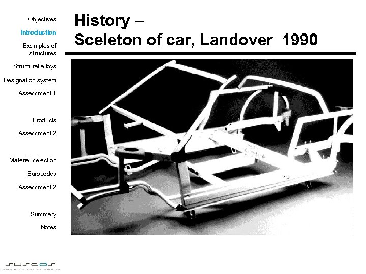 Objectives Introduction Examples of structures Structural alloys Designation system Assessment 1 Products Assessment 2