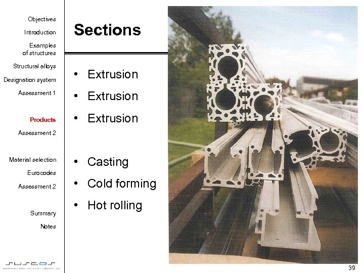 Objectives Introduction Sections Examples of structures Structural alloys Designation system • Extrusion Assessment 1
