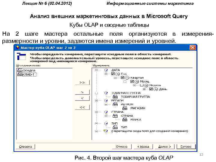 Лекция № 6 (02. 04. 2012) Информационные системы маркетинга Анализ внешних маркетинговых данных в