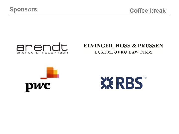 Sponsors Coffee break 