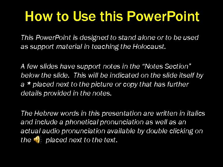 How to Use this Power. Point This Power. Point is designed to stand alone