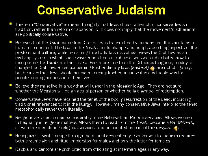 Conservative Judaism § The term “Conservative” is meant to signify that Jews should attempt