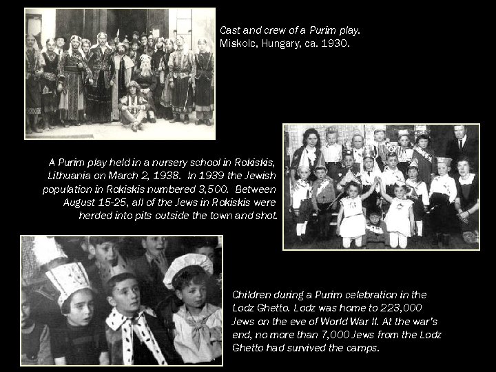 Cast and crew of a Purim play. Miskolc, Hungary, ca. 1930. A Purim play