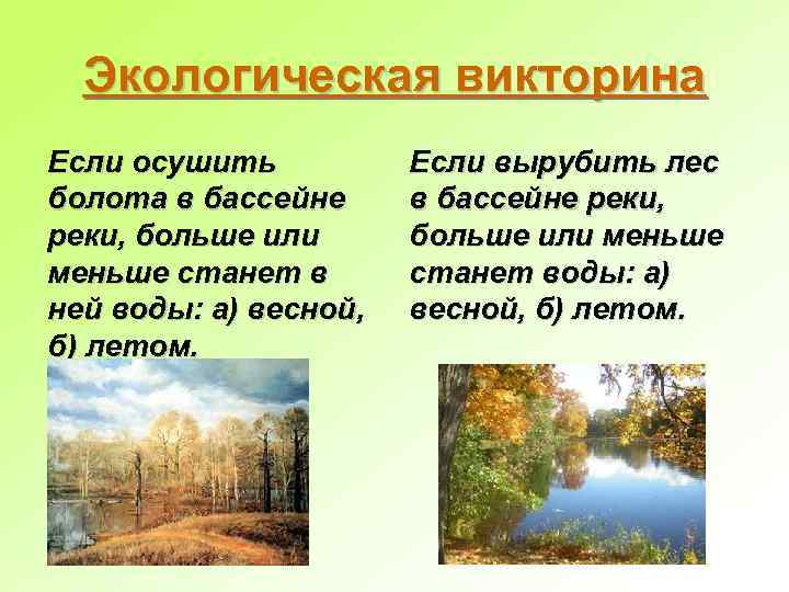 Викторина по экологии в старшей группе презентация