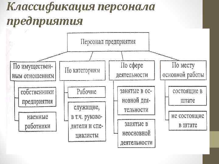 Классификация персонала предприятия 