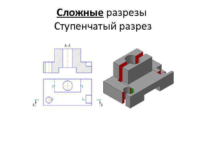 Сложные pазpезы Ступенчатый разрез 