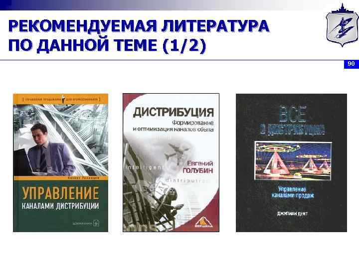 РЕКОМЕНДУЕМАЯ ЛИТЕРАТУРА ПО ДАННОЙ ТЕМЕ (1/2) 90 