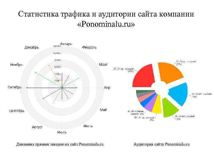 Статистика трафика и аудитории сайта компании «Ponominalu. ru» Динамика прямых заходов на сайт Ponominalu.