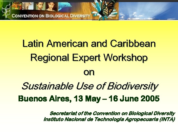 Latin American and Caribbean Regional Expert Workshop on Sustainable Use of Biodiversity Buenos Aires,