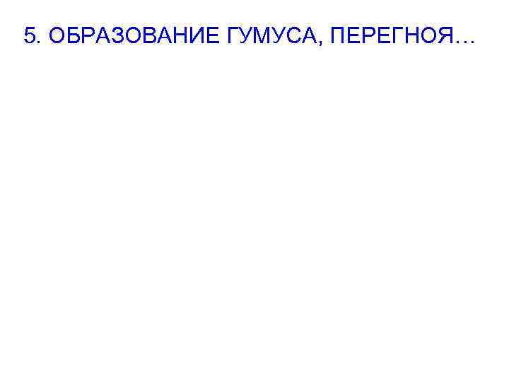 5. ОБРАЗОВАНИЕ ГУМУСА, ПЕРЕГНОЯ… 