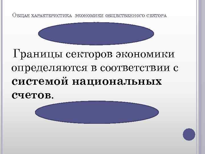 ОБЩАЯ ХАРАКТЕРИСТИКА ЭКОНОМИКИ ОБЩЕСТВЕННОГО СЕКТОРА Границы секторов экономики определяются в соответствии с системой национальных