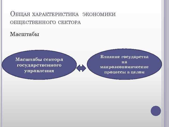 ОБЩАЯ ХАРАКТЕРИСТИКА ЭКОНОМИКИ ОБЩЕСТВЕННОГО СЕКТОРА Масштабы сектора государственного управления Влияние государства на макроэкономические процессы