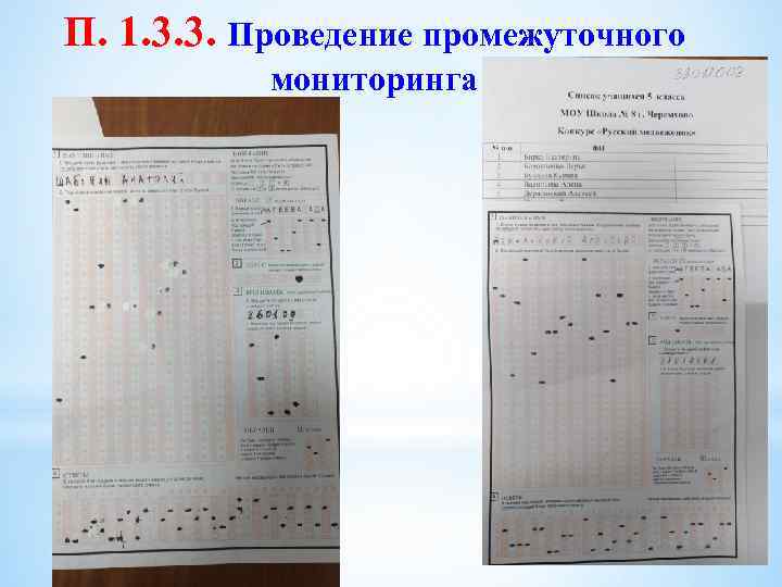 П. 1. 3. 3. Проведение промежуточного мониторинга 