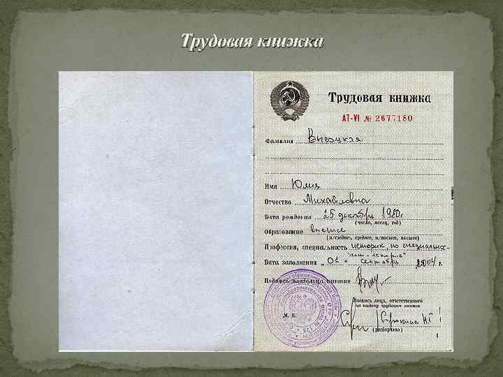 Трудовая книжка 
