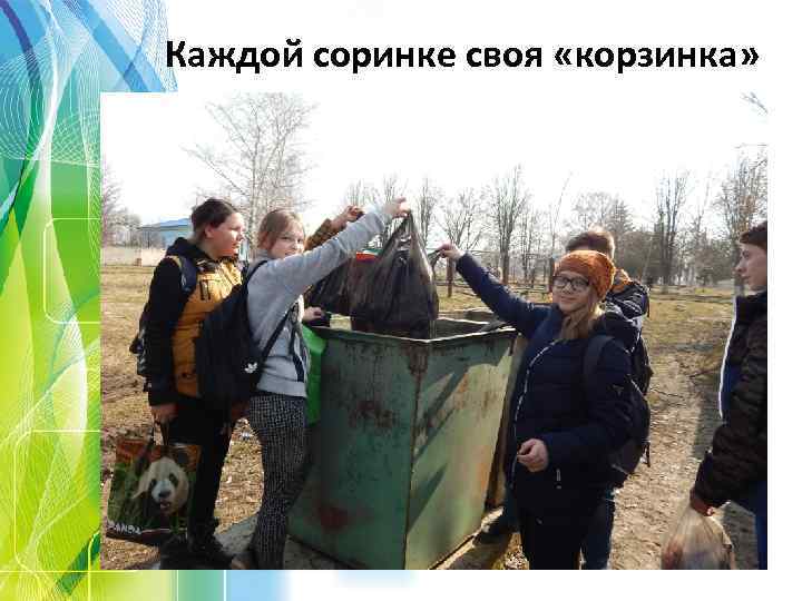 Каждой соринке своя «корзинка» 