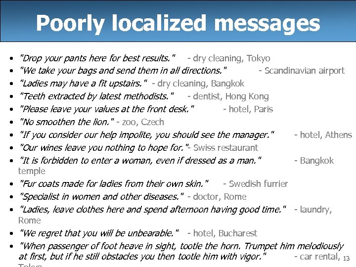 Poorly localized messages • • • 