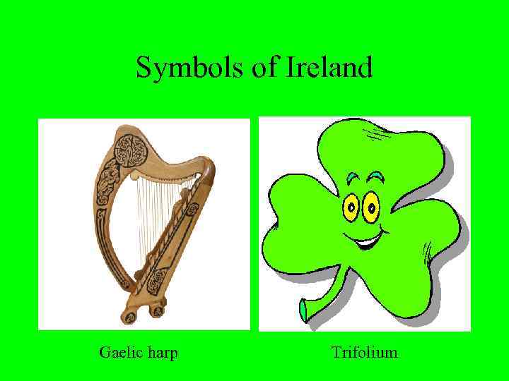 Symbols of Ireland Gaelic harp Trifolium 