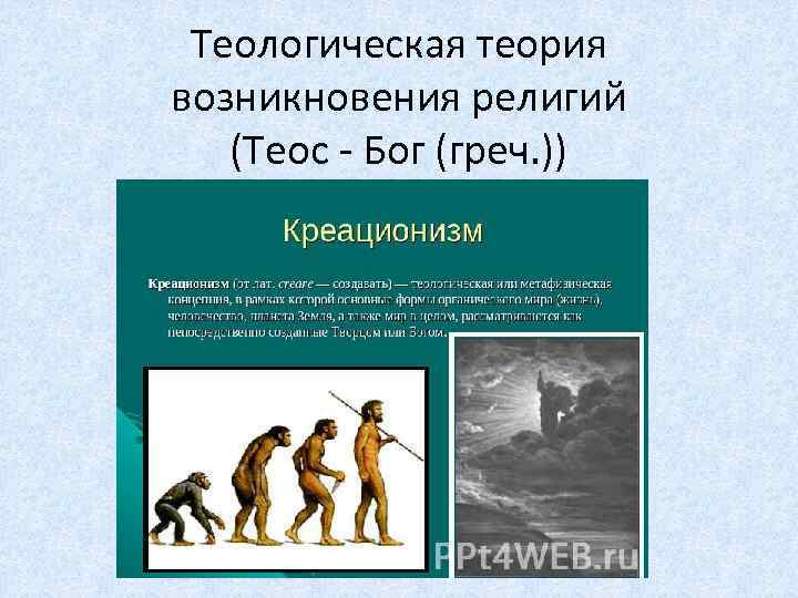 Теологическая теория возникновения религий (Теос - Бог (греч. )) 