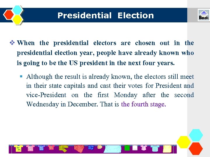 Presidential Election When the presidential electors are chosen out in the presidential election year,