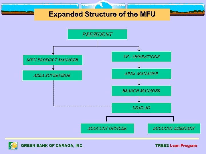 Expanded Structure of the MFU PRESIDENT MFU PRODUCT MANAGER AREA SUPERVISOR VP - OPERATIONS