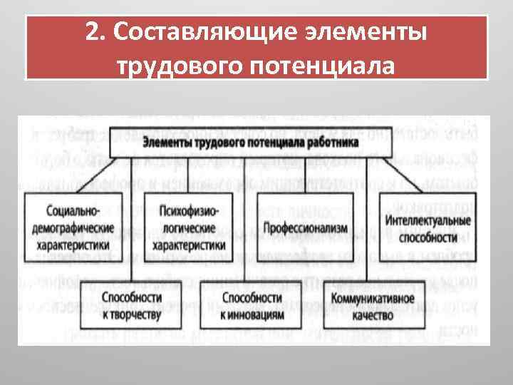 2. Составляющие элементы трудового потенциала 