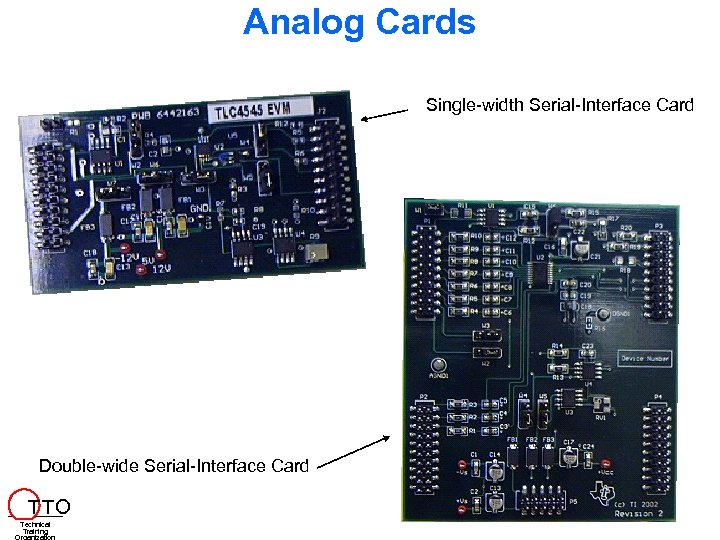 Analog Cards Single-width Serial-Interface Card Double-wide Serial-Interface Card T TO Technical Training 