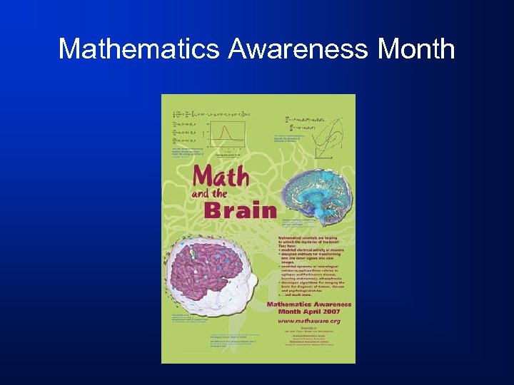 Mathematics Awareness Month 