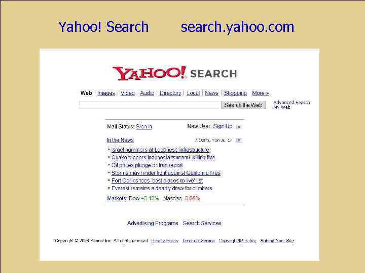 Yahoo! Search search. yahoo. com 