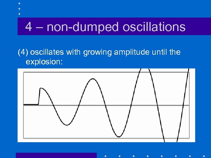4 – non-dumped oscillations (4) oscillates with growing amplitude until the explosion: 
