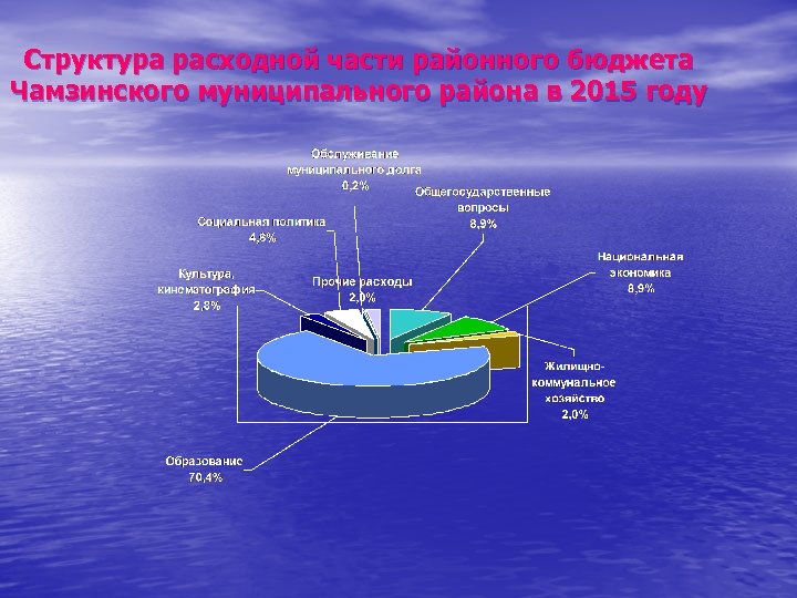 Структура расходной части районного бюджета Чамзинского муниципального района в 2015 году 