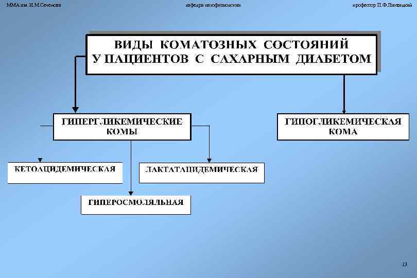 ММА им. И. М. Сеченова кафедра патофизиологии профессор П. Ф. Литвицкий 13 