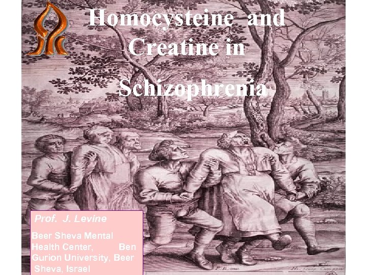 Homocysteine and Creatine in Schizophrenia Prof. J. Levine Beer Sheva Mental Health Center, Ben
