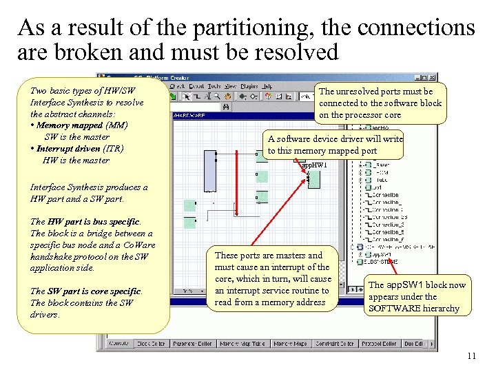 As a result of the partitioning, the connections are broken and must be resolved