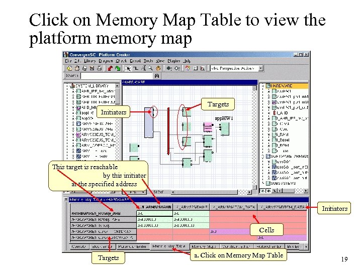 Click on Memory Map Table to view the platform memory map Targets Initiators app.
