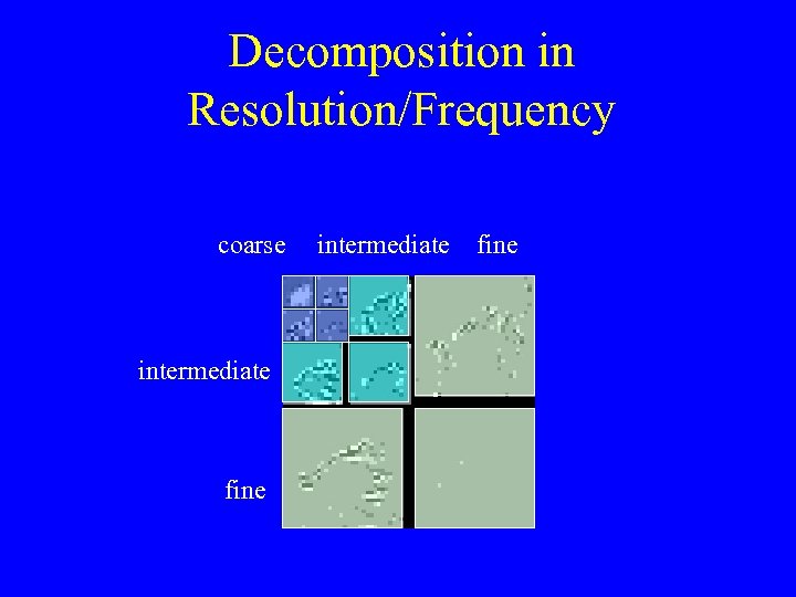 Decomposition in Resolution/Frequency coarse intermediate fine 