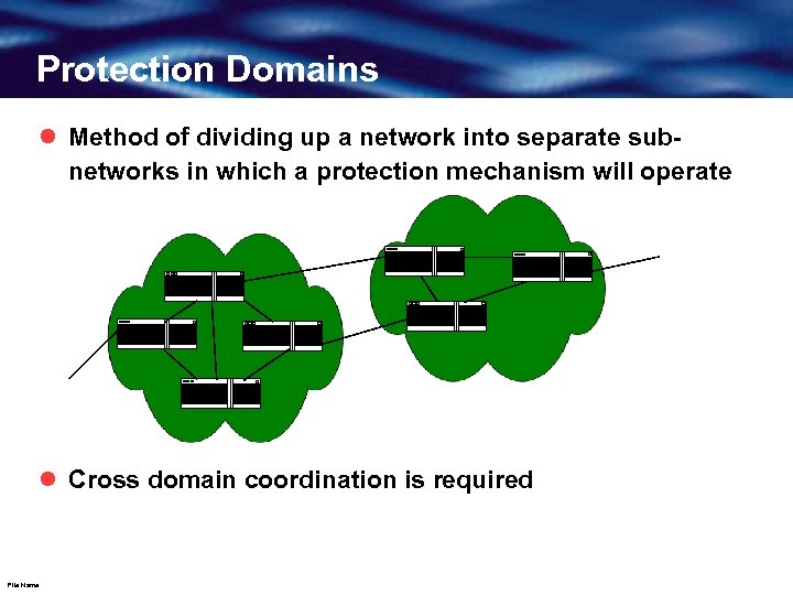 Protection Domains l Method of dividing up a network into separate subnetworks in which