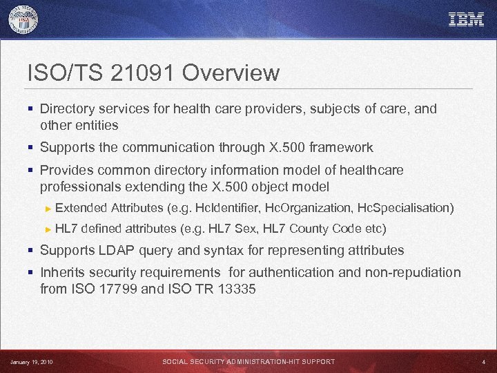 ISO/TS 21091 Overview § Directory services for health care providers, subjects of care, and
