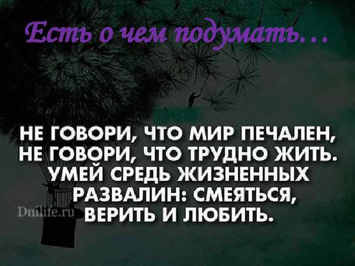 Есть о чем подумать… 