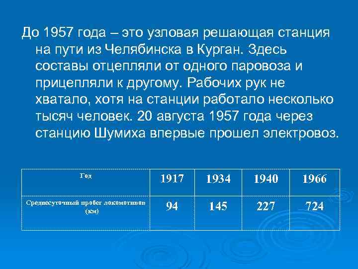 До 1957 года – это узловая решающая станция на пути из Челябинска в Курган.