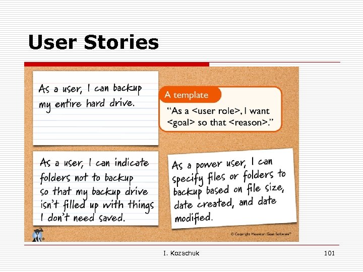 User Stories I. Kozachuk 101 