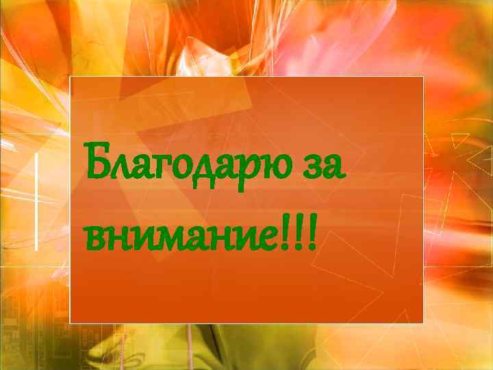 Благодарю за внимание!!! 