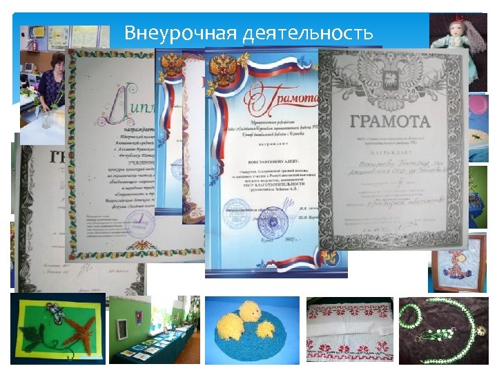 Внеурочная деятельность Организация работы кружка «Умелые руки» Результаты деятельности: 2004 – 2005 учебный год