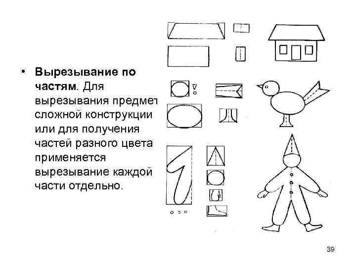  • Вырезывание по частям. Для вырезывания предметов сложной конструкции или для получения частей