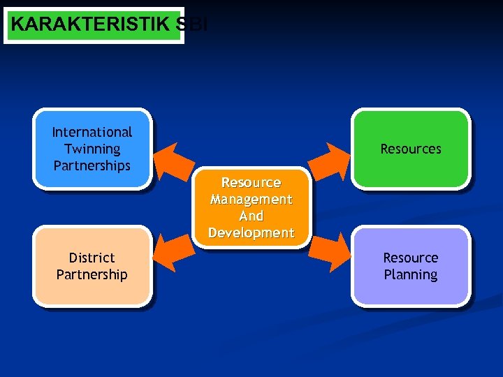 KARAKTERISTIK SBI International Twinning Partnerships Resource Management And Development District Partnership Resource Planning 
