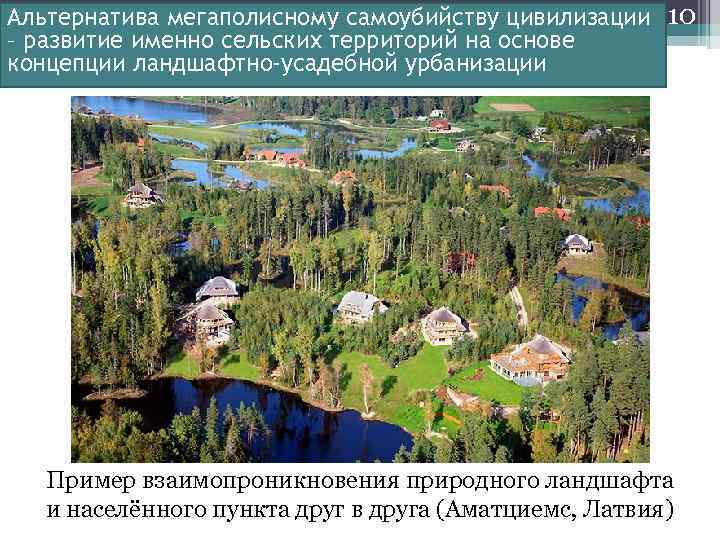 Альтернатива мегаполисному самоубийству цивилизации 10 – развитие именно сельских территорий на основе концепции ландшафтно-усадебной