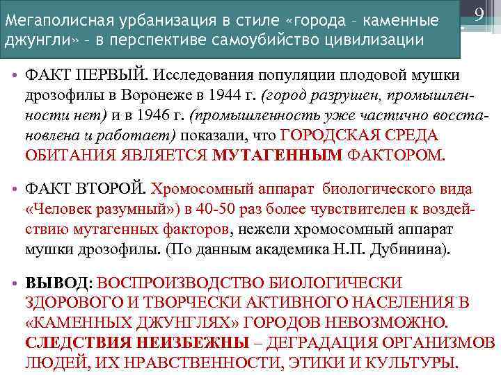 Мегаполисная урбанизация в стиле «города – каменные джунгли» – в перспективе самоубийство цивилизации 9